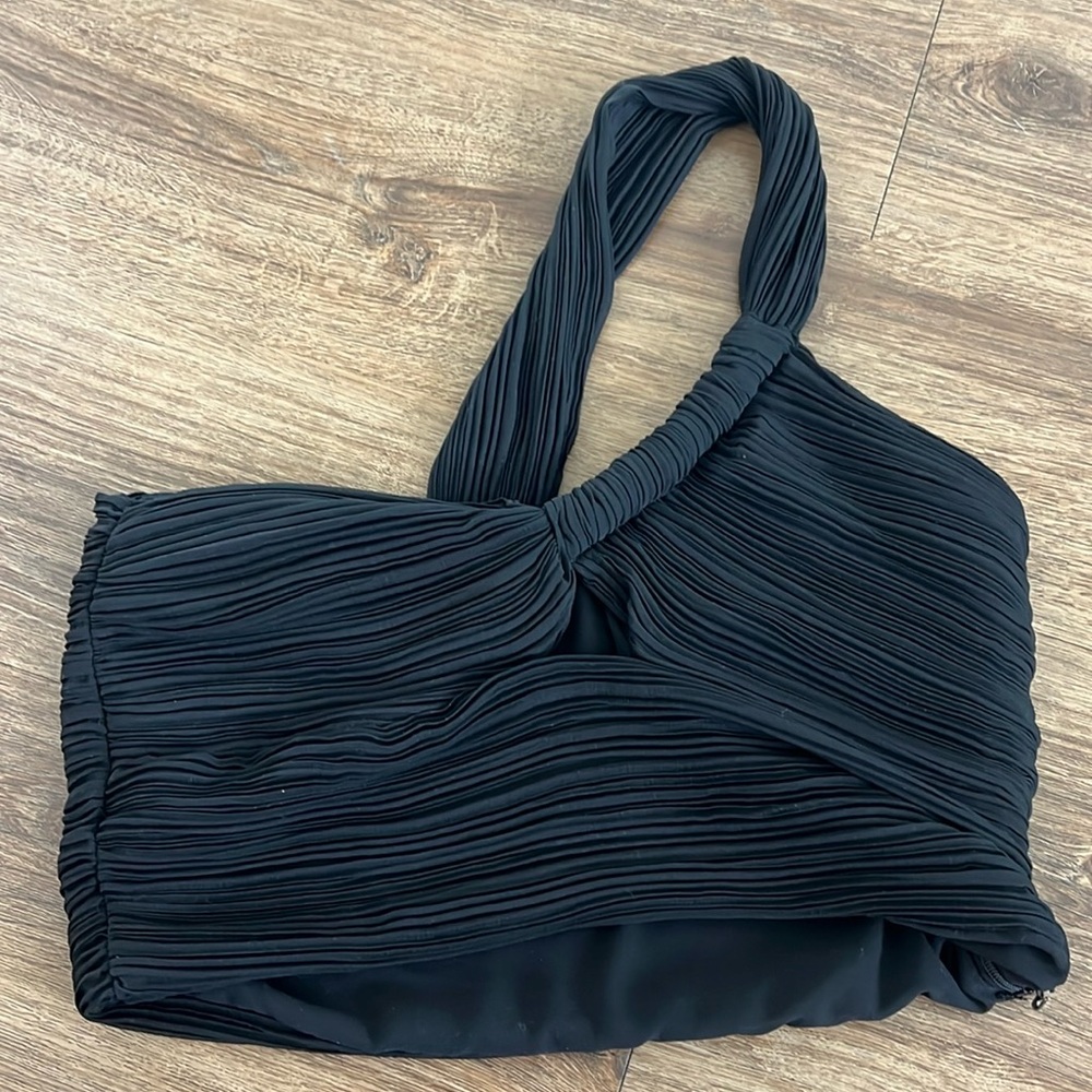 Black one shoulder top